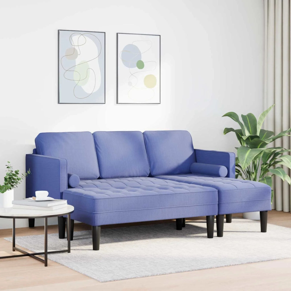 Set di divani 2 pz Blu jeans Poliestere 3329262