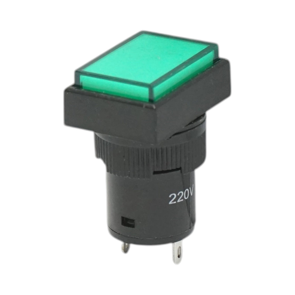 Indicatore di segnale industriale LED verde 220V Ø 16mm quadrato Breckner Germany