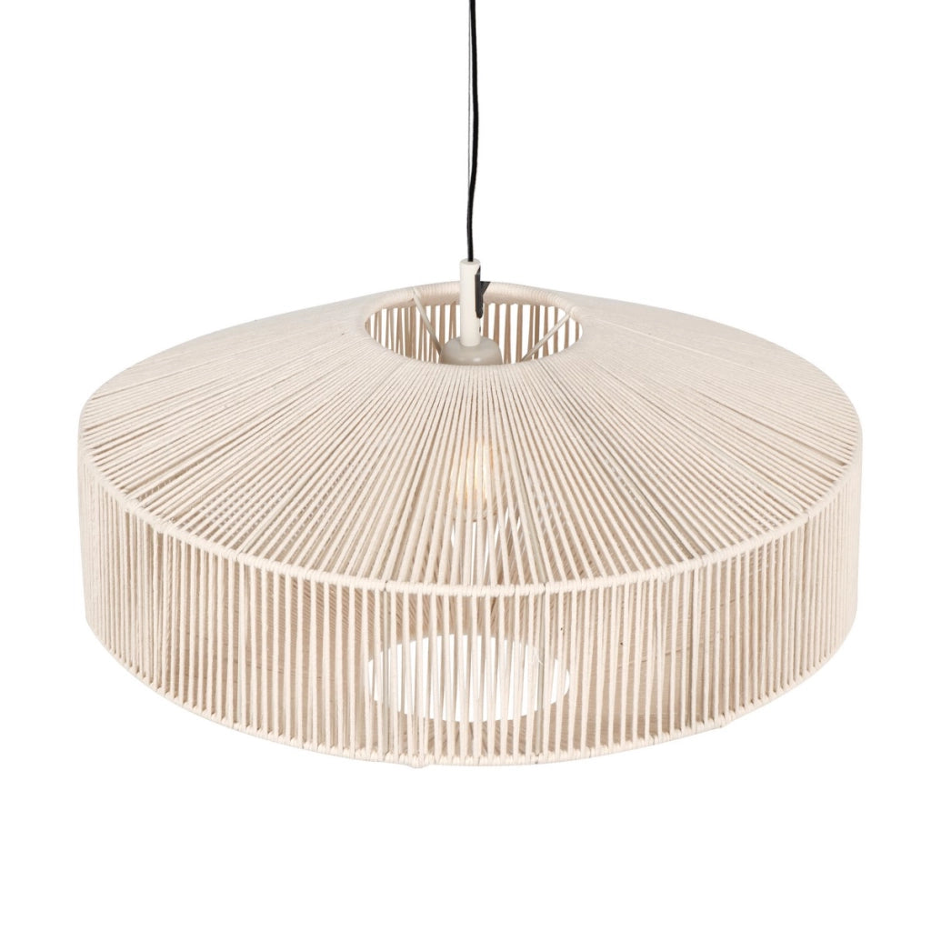 Lampada a sospensione boho beige cotone 61cm E27 Trio