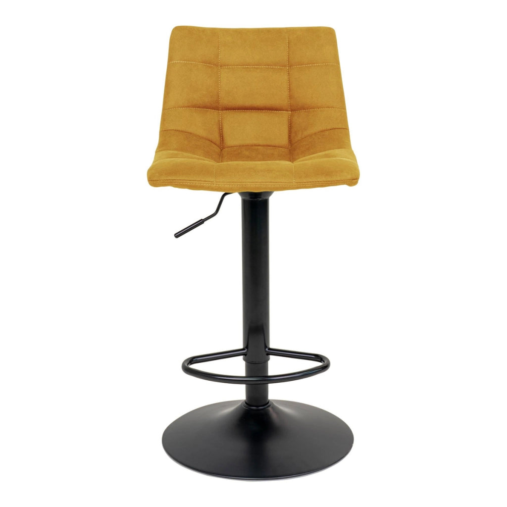 Set di 2 Sgabelli Alti Middelfart, Giallo, Velluto, 43x43x108 cm