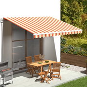 Tessuto di Ricambio per Tenda da Sole Giallo e Arancio 4,5x3 m 312019