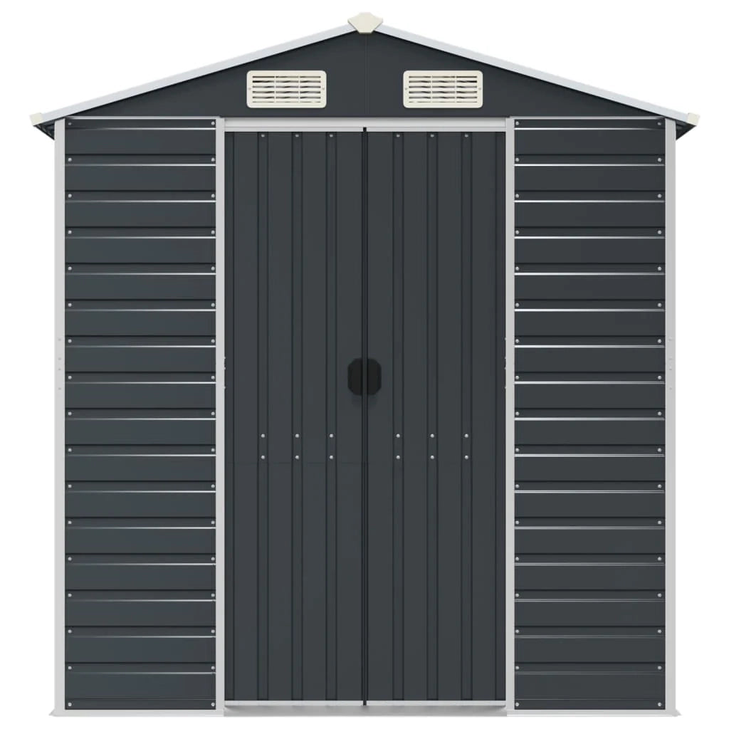 Casetta da giardino cabina ripostiglio casetta da esterno robusta casetta per attrezzi 191 x 555 x 198 cm acciaio zincato antracite 02_0022188
