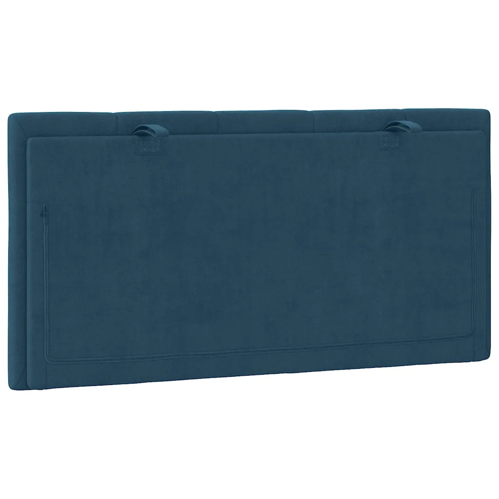 Cuscino Testiera-Cuscino per Testiera Hanko Blu 100 cm in Velluto