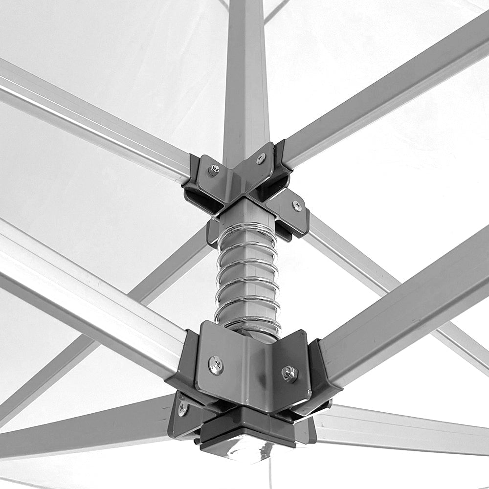 Gazebo Richiudibile Professionale Struttura Esagonale Telo Oxford Impermeabile 3x3 m Struttura In Alluminio Bianco