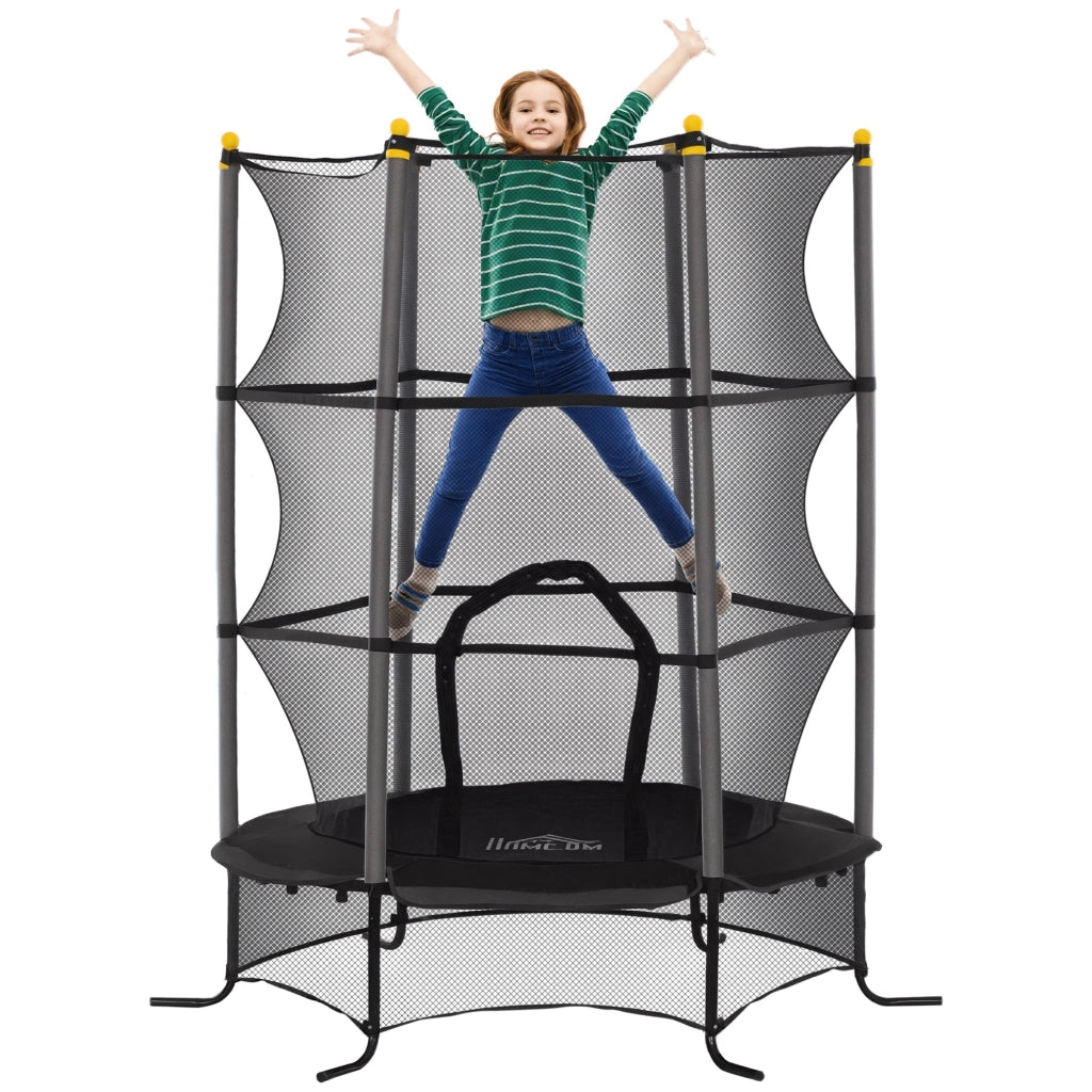 Trampolino Bambini ¨C Minimal ¨C Nero ?160x190 cm con Rete Sicurezza