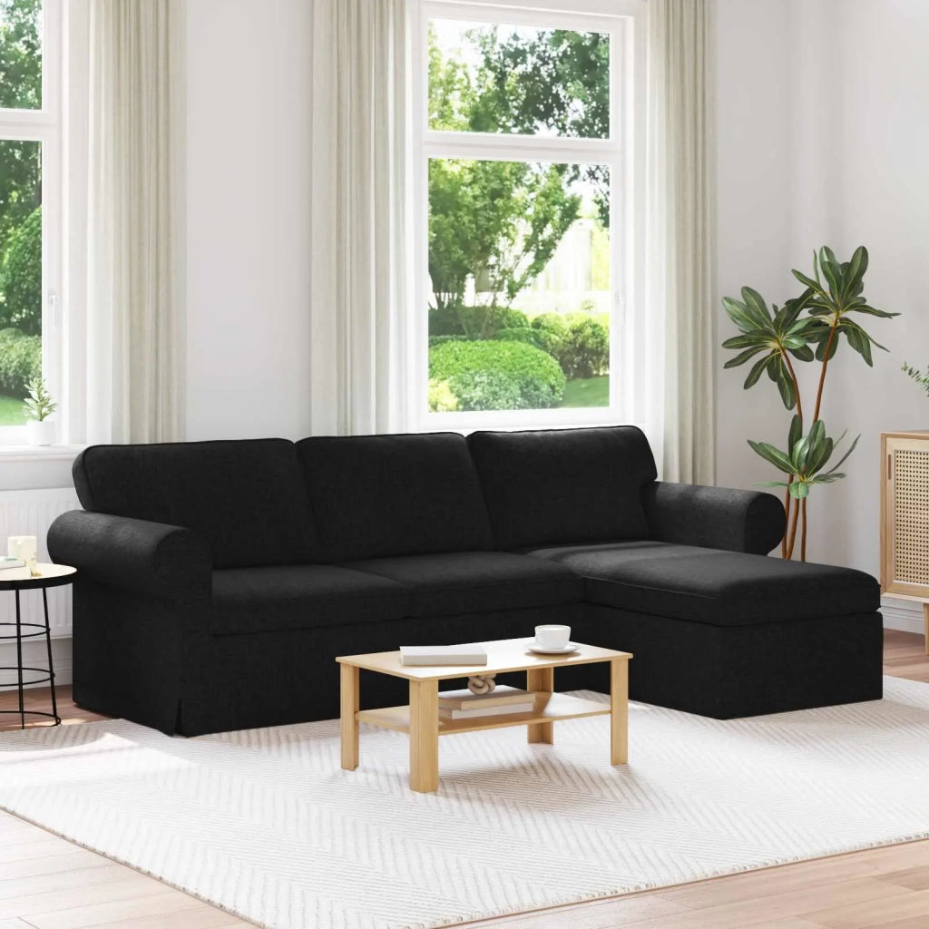 Divano Nero 245 x 138 x 80 cm Tessuto 42024343
