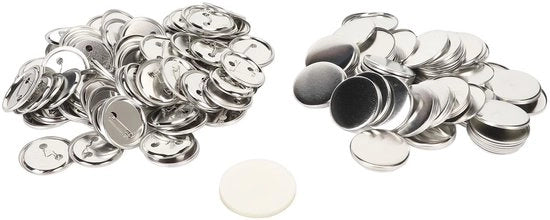 Badgeknopen 100 Set - Costruzione Metallica - Disegni Personalizzati - Componenti Knop - Duraturo - Coperture Resistenti - Attacco a Knop