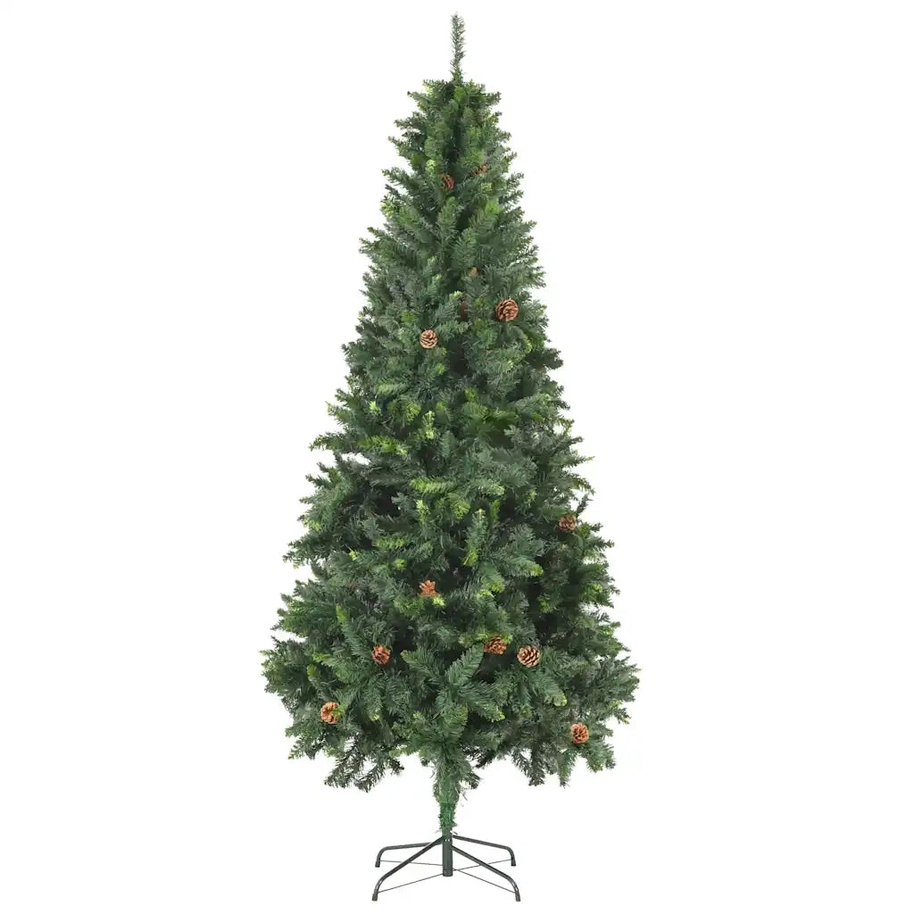 Albero di Natale Preilluminato con Palline e Pigne 210 cm 3077894