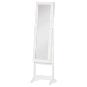 Organizzatore Gioielli Specchio con Luci LED ¨C Minimal ¨C 36x30x136 cm Bianco