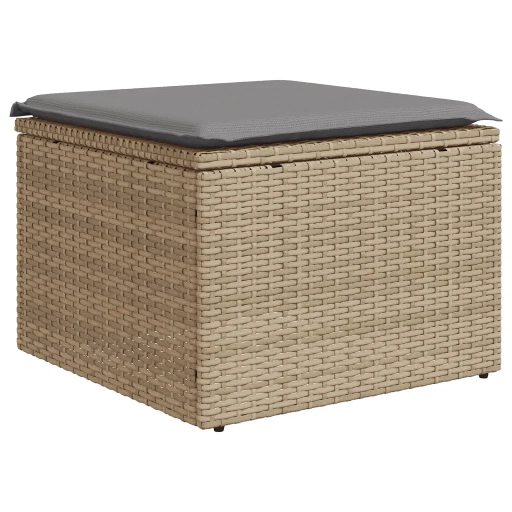 Set Divani da Giardino 11 pz con Cuscini Beige in Polyrattan 3224736