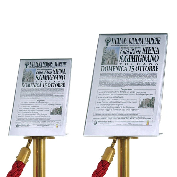 Porta segnale palina con cordone - A4 Verticale