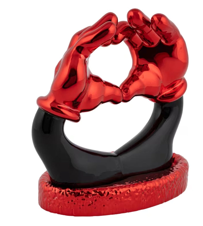 Mickey Love Scultura da Appoggio - Nero/Rosso h.16