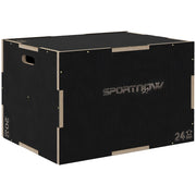 Box Pliometrico in Legno Antiscivolo ¨C Minimal ¨C Nero 76x61x51cm