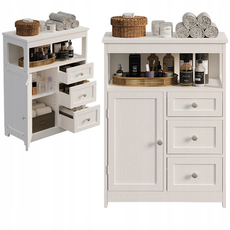 MOBILE DA BAGNO CON 3 CASSETTI – BIANCO, DA APPOGGIO, STILE LOFT
