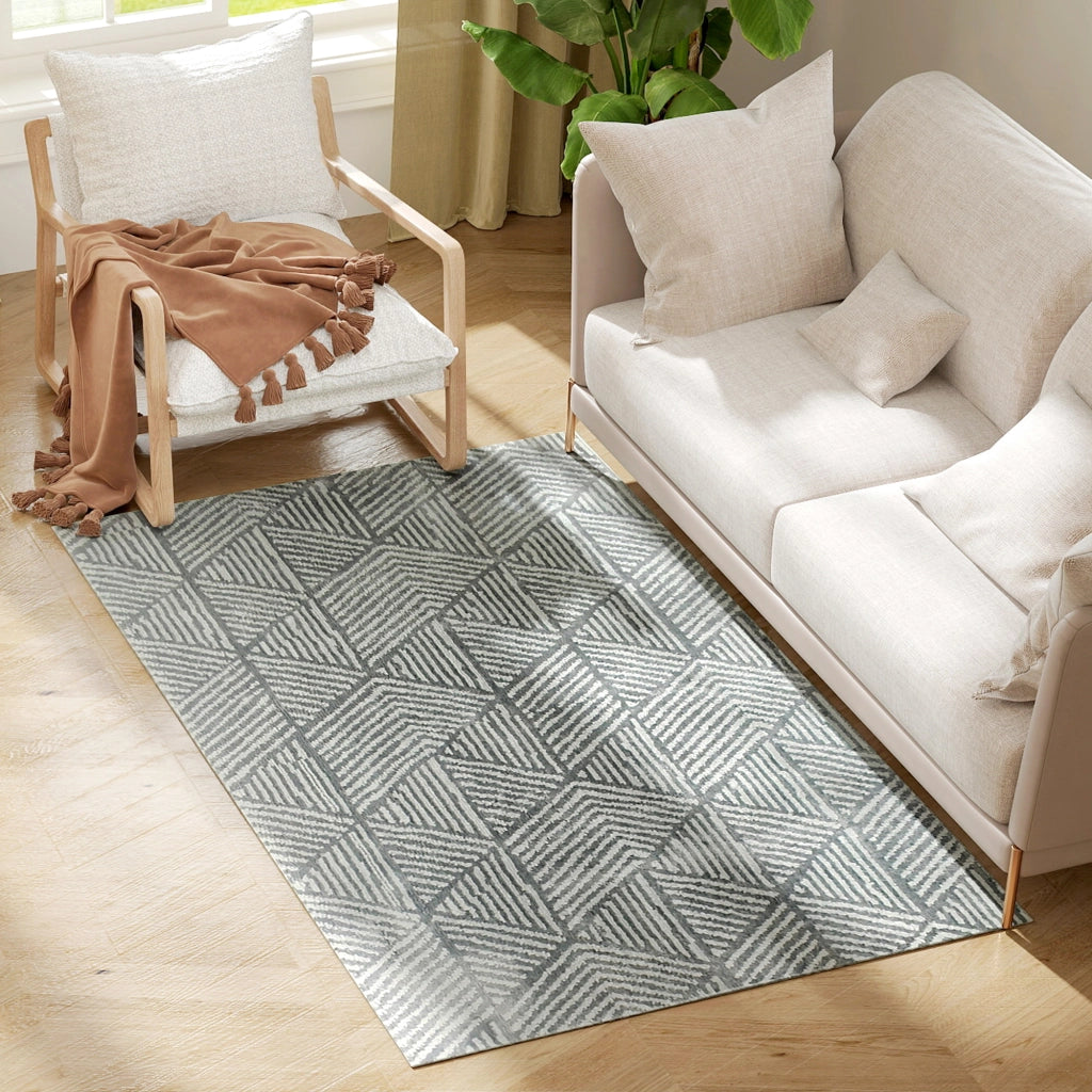 Tappeto Moderno Lavabile 170x120 cm ¨C Xylo ¨C Grigio Scuro Pelo Corto Soggiorno Camera