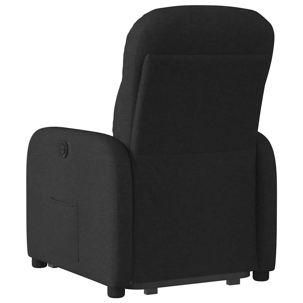 Poltrona Alzapersona Reclinabile Nera in Tessuto 3302974