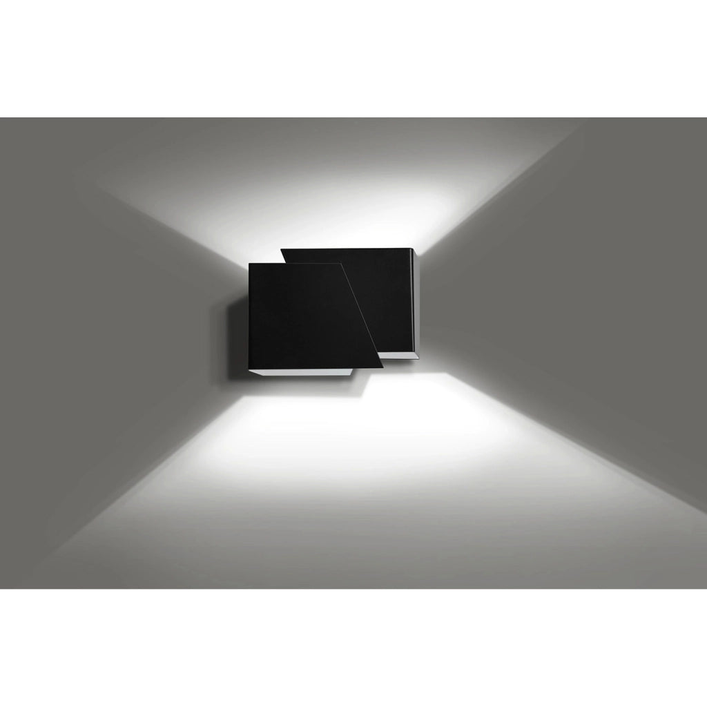 Applique Moderna 1 Luce Bjorn A Forma Geometrica In Acciaio Nero