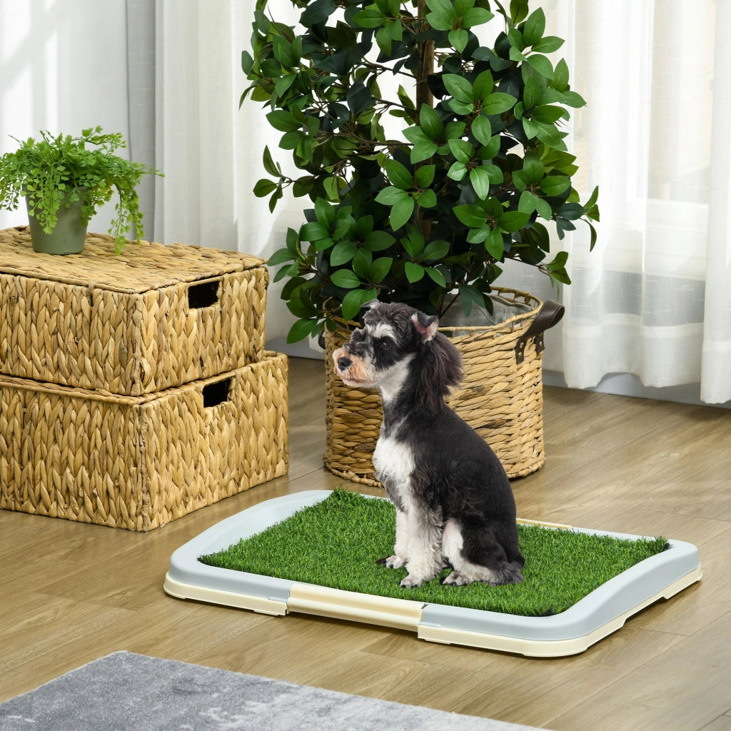 Arenero per Cani con Prato Artificiale Griglia e Vassoio ¨C Minimal ¨C 63x48,5x6 cm Multicolore