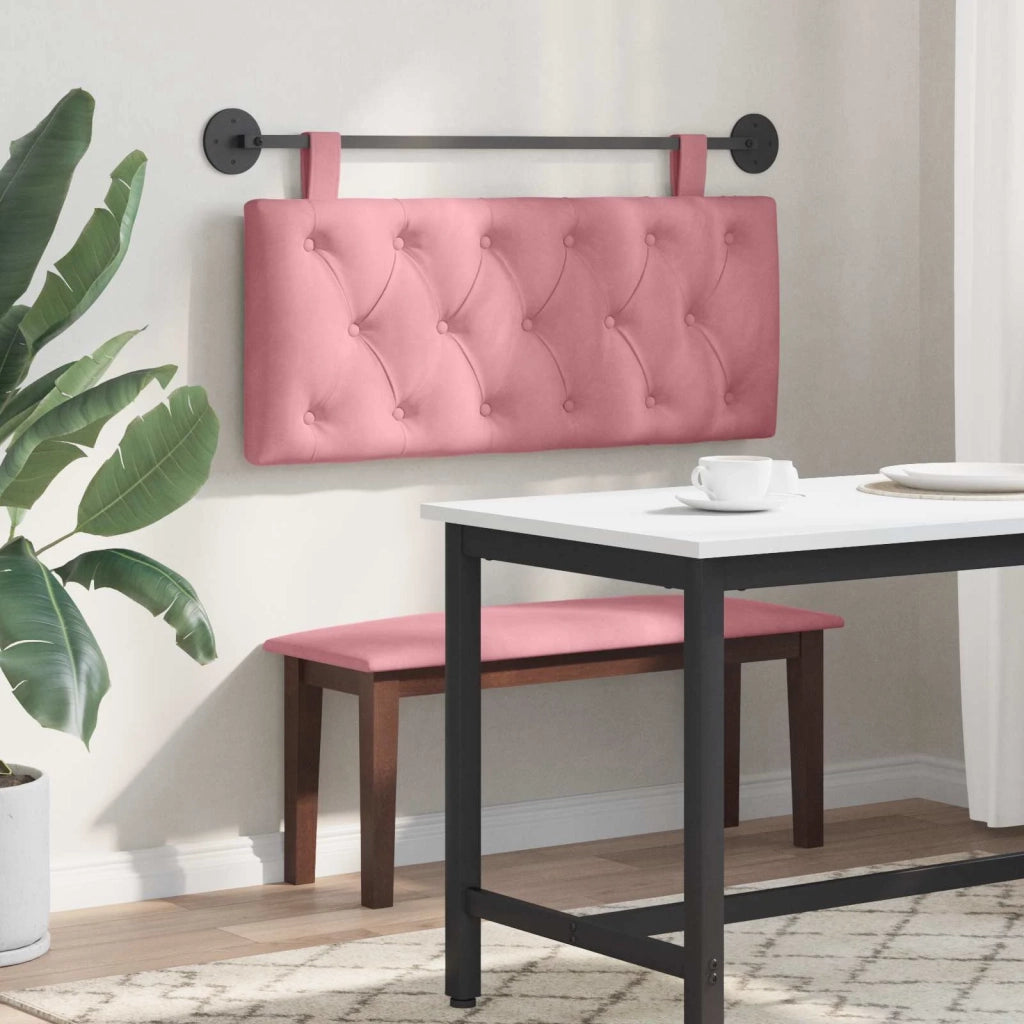 Testiera | Testata sospesa Con luce LED Rosa Velluto