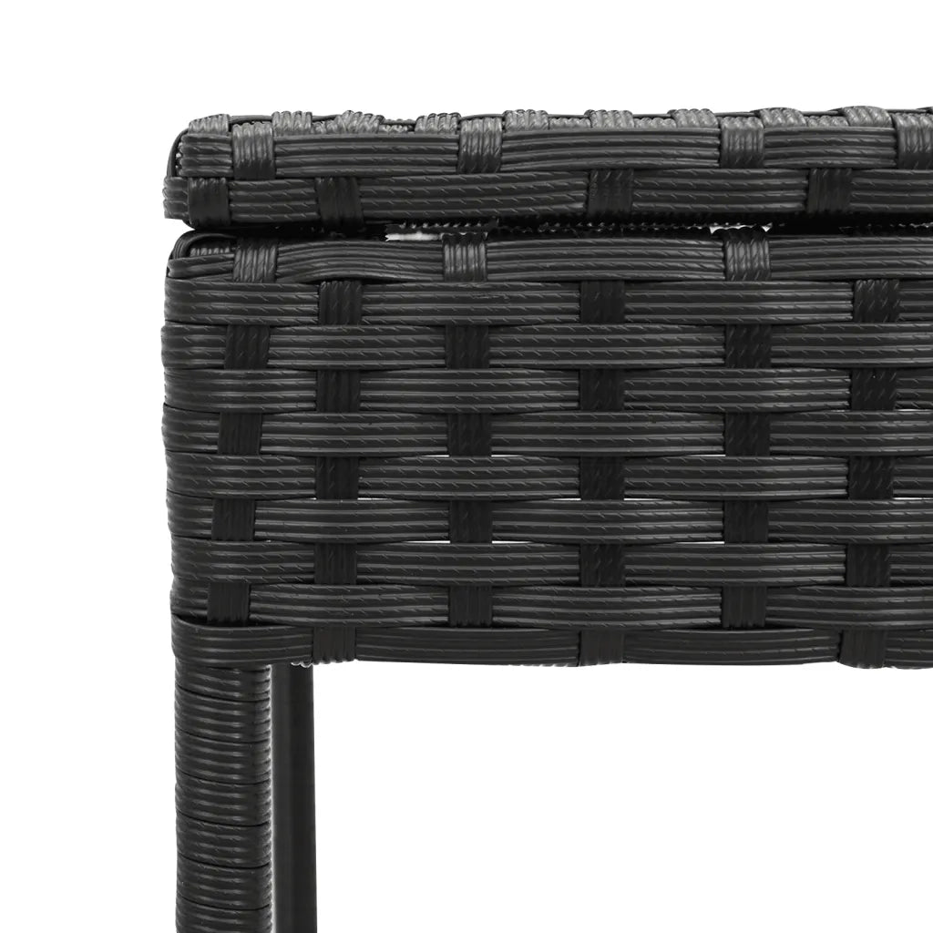 Lettino Prendisole con Tavolo e Cuscino Nero in Polyrattan 4002728