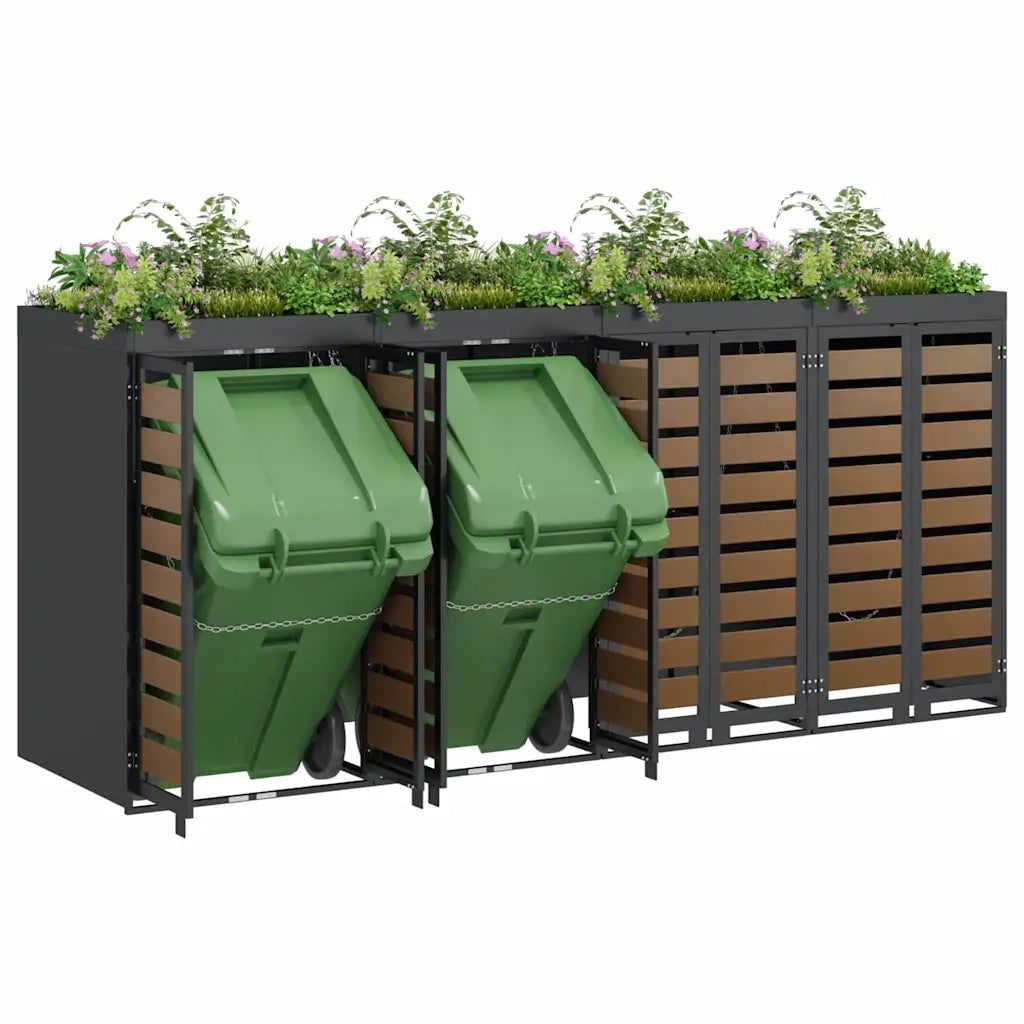 Contenitore per Rifiuti per 3 Bidoni 340 x 77.5 x 115.5 cm