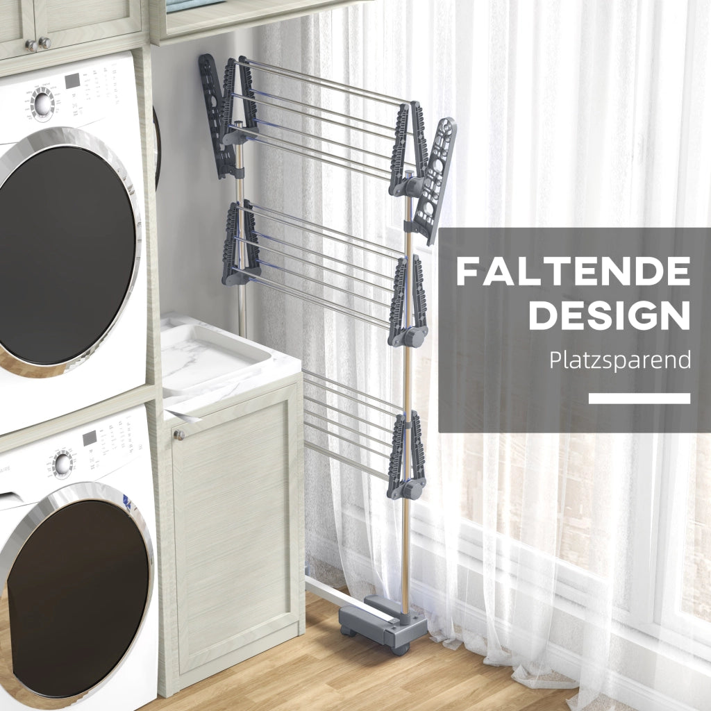STENDIBIANCHERIA Mobile Pieghevole 79x27 cm Acciaio Grigio