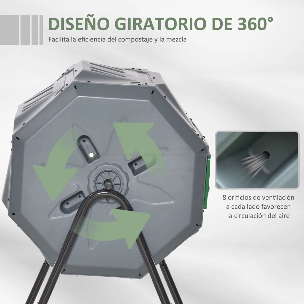 Compostatore Rotante ¨C Minimal ¨C Grigio 71x65x96cm