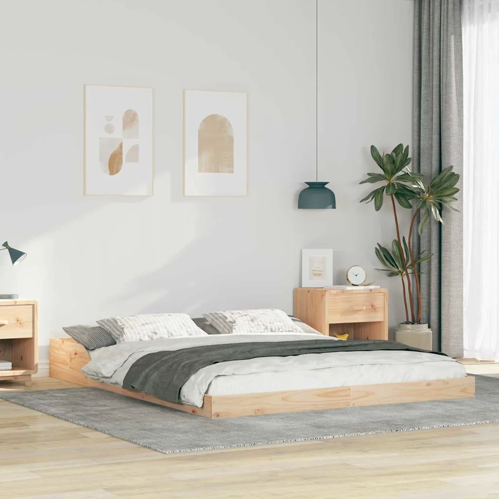 Letto matrimoniale | Letto per adulti | Struttura del letto Marrone 160 x 220 cm Pino massello