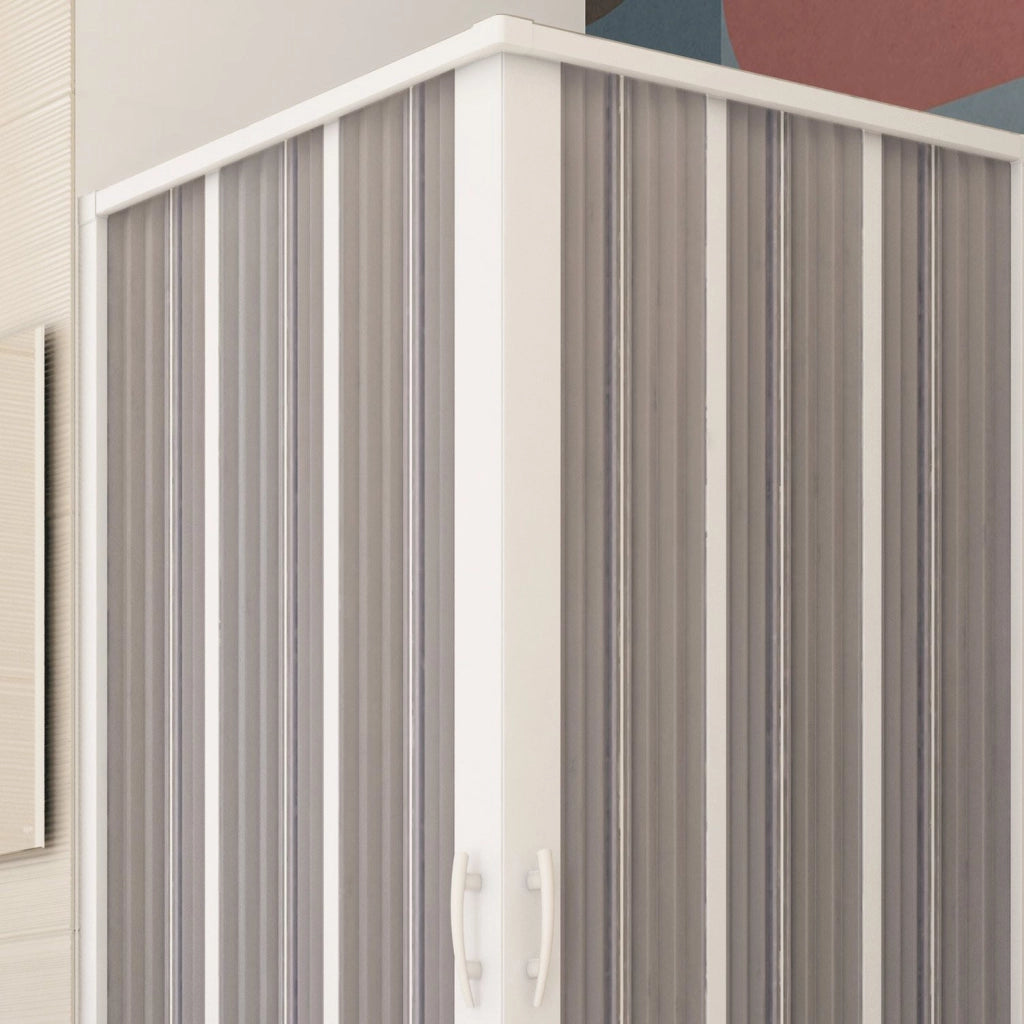 Box Doccia in PVC 90x90CM H185 a soffietto con Apertura Centrale colore Bianco mod. Flex