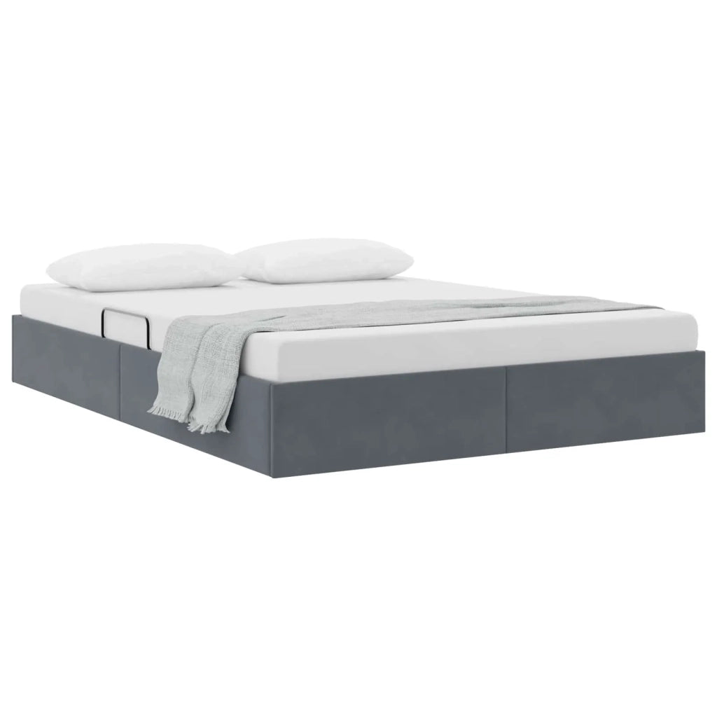 Letto ottomano Grigio Scuro 140 x 190 cm Velluto 3442881