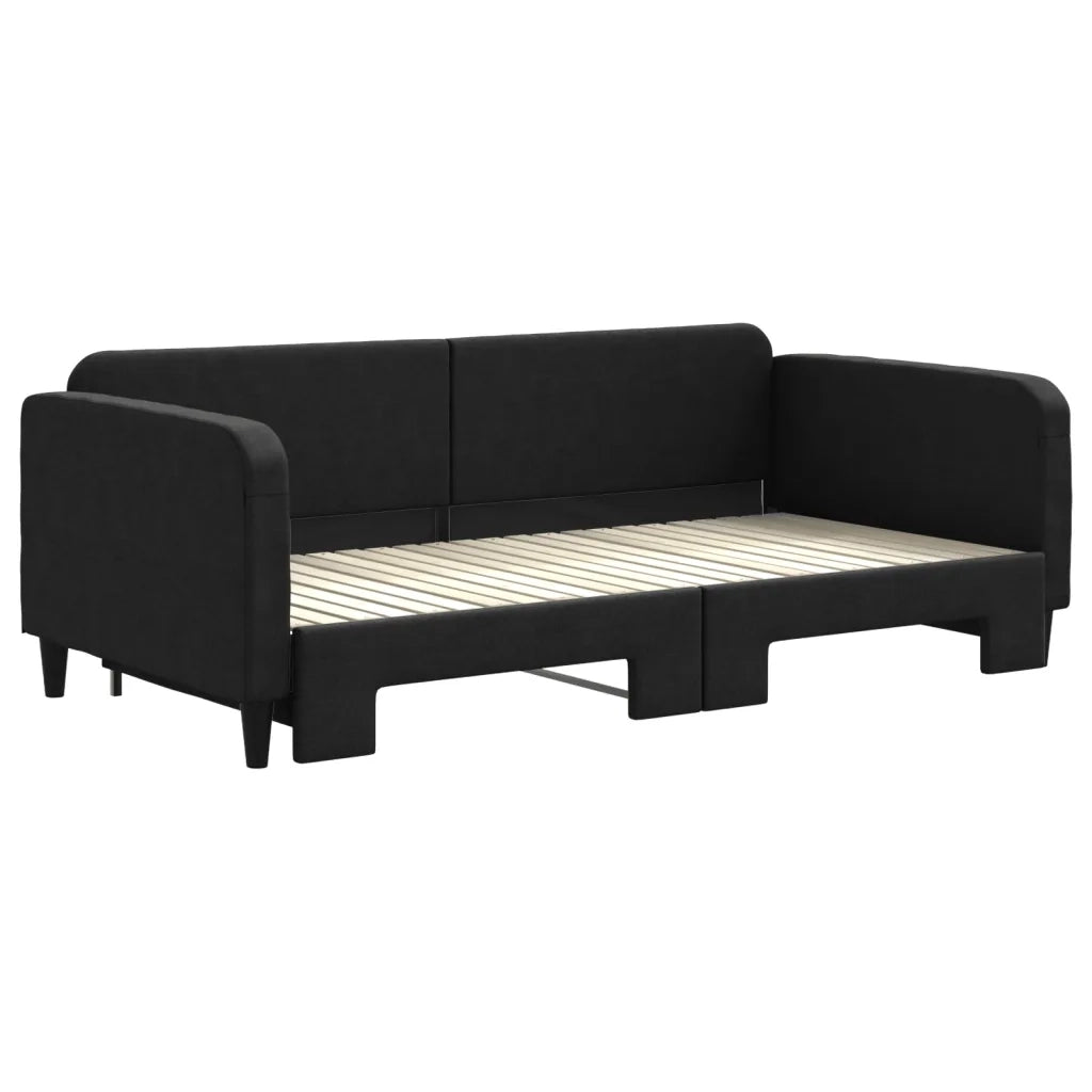 Divano letto | Sof¨¤ letto | Letto singolo Estraibile Nero 100x200 cm in Tessuto