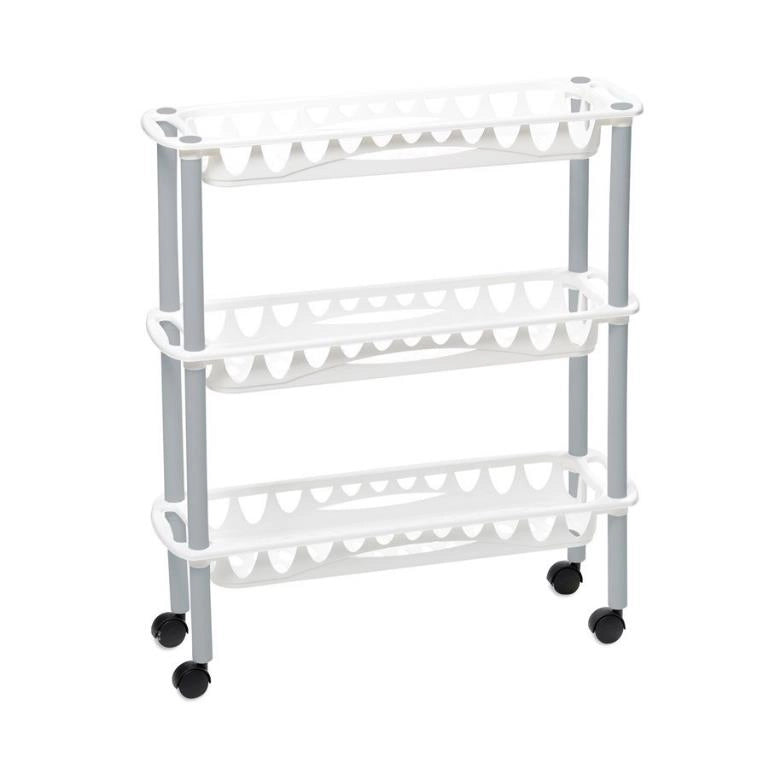Carrello Portaverdure salvaspazio con ruote still 3 piani Bianco