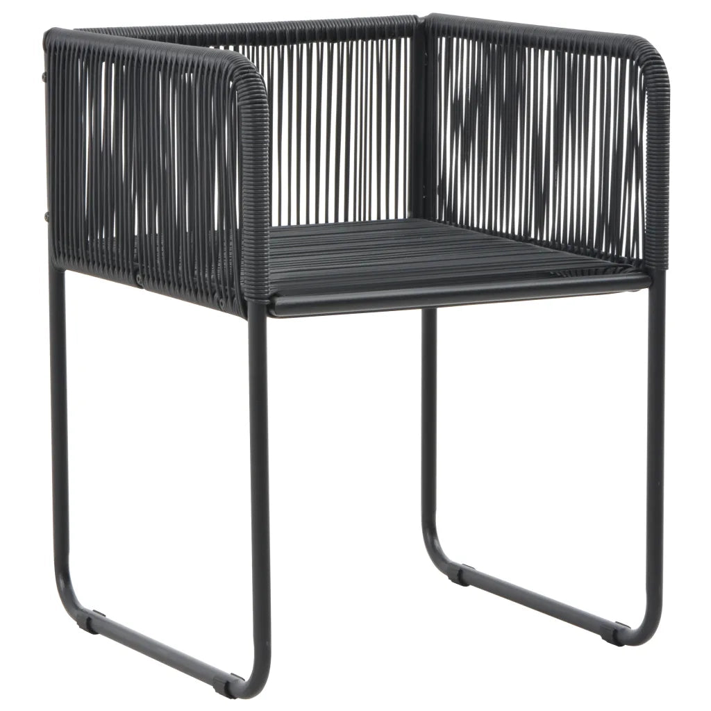 Set da Pranzo da Giardino 7 pz in Rattan PVC Nero 3060103