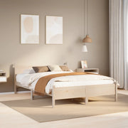 Letto senza Materasso-Struttura Letto 120x200 cm in Legno Massello di Pino 678885