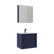 Set mobile lavabo con specchio (2 pezzi) "Bari 65 v2" - 65 x 45 x 55 cm - Blu navy opaco