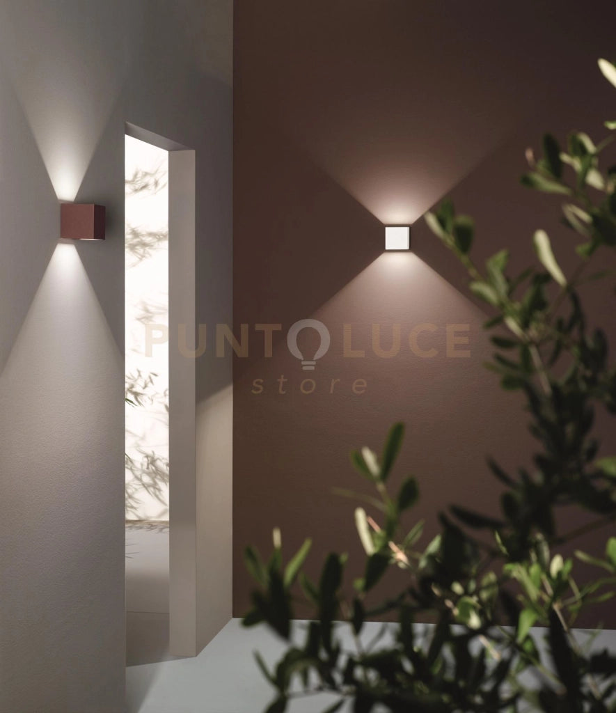 APPLIQUE DA ESTERNO A LED CUBE CORTEN 3000K 720LM 10W 10X10X10CM IP65