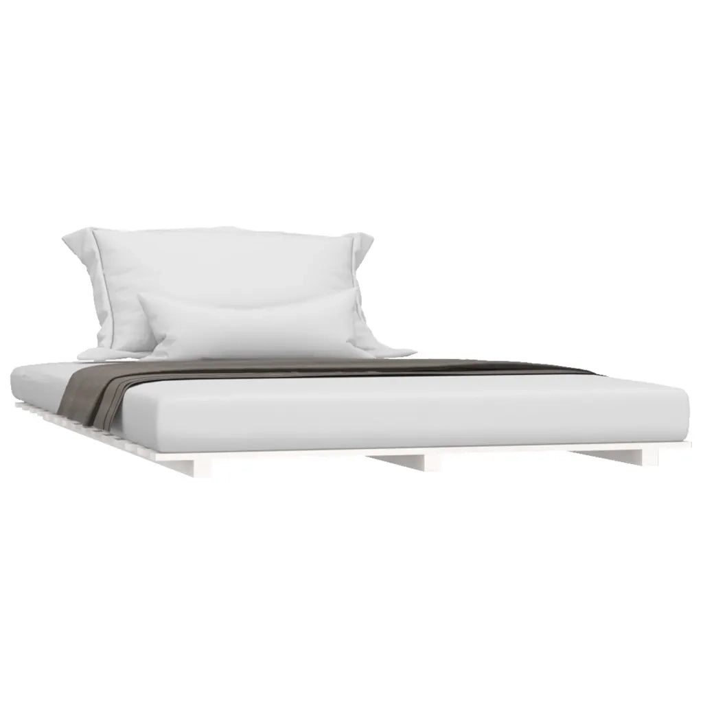 Letto senza Materasso-Struttura Letto Bianco 120x190 cm Legno Massello di Pino 347774