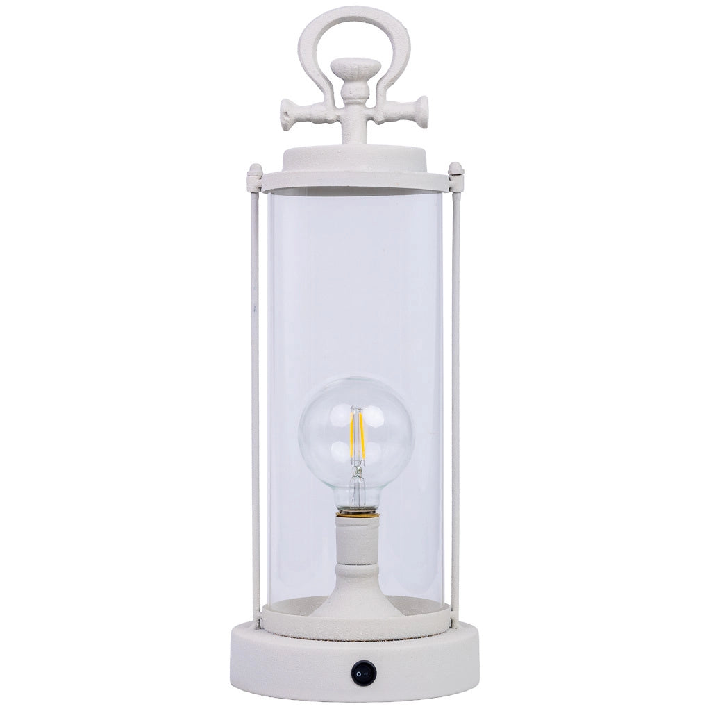Lampada da tavolo metallo bianco 16x16x46h cm