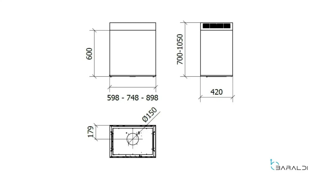Cappa a parete GINZA PARETE cm 75 - Bianca - 800 m3/h