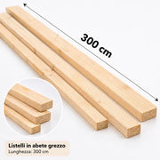 listelli grezzi abete  40 x 60 x 3000 mm 4 pz.