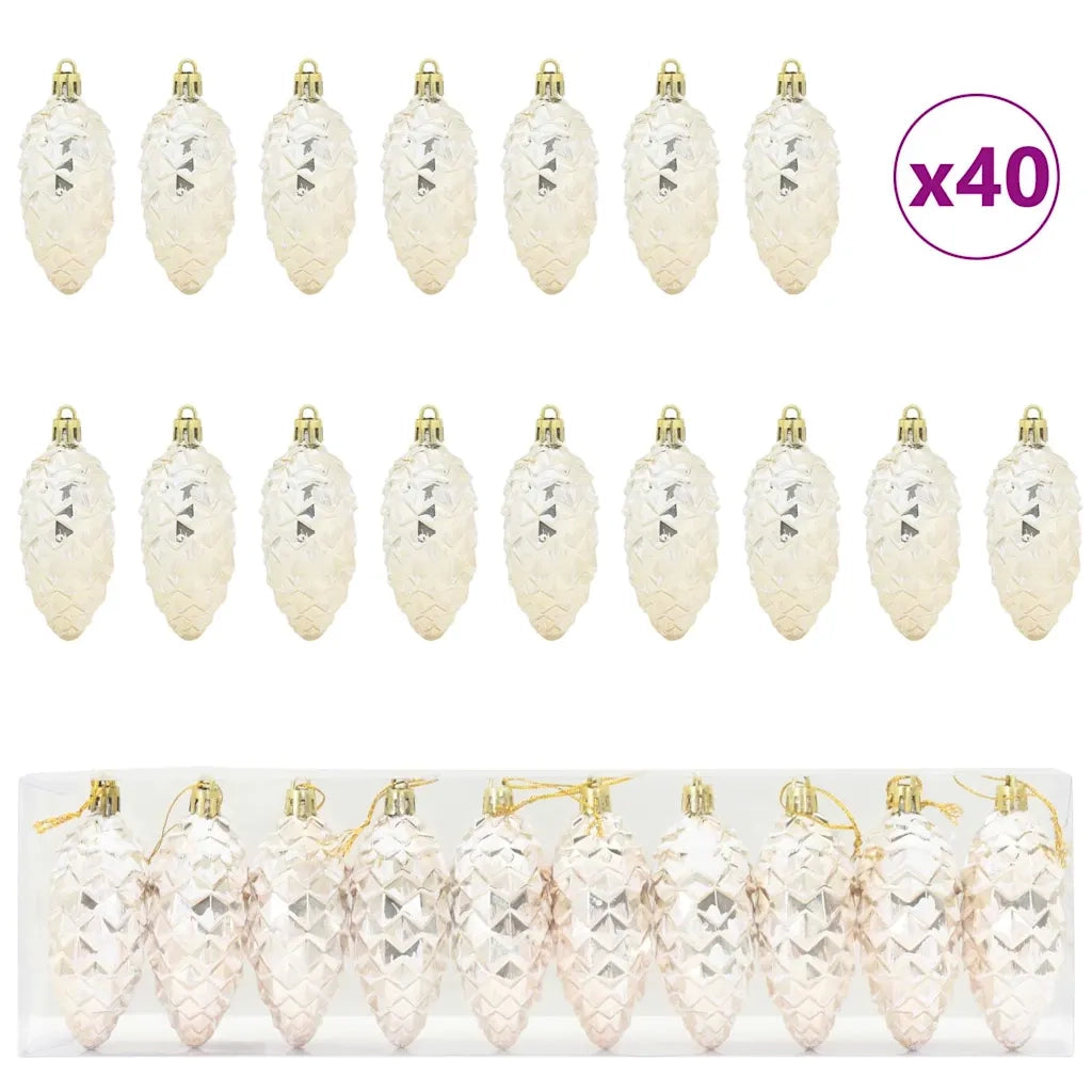 Palla di pino di Natale 40 pcs Champagne Plastica 42018893