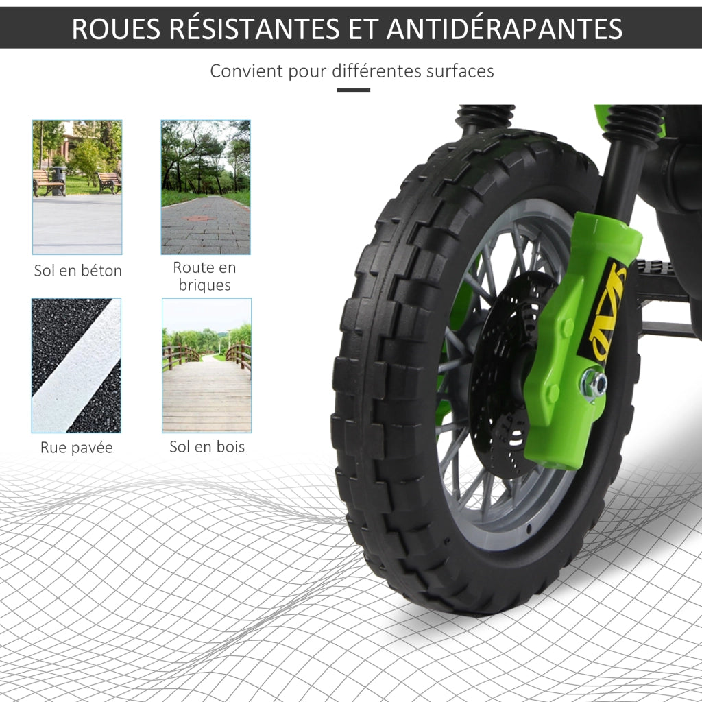 Moto Elettrica per Bambini ¨C Xylo ¨C 6V, Verde e Nero, 3-6 Anni