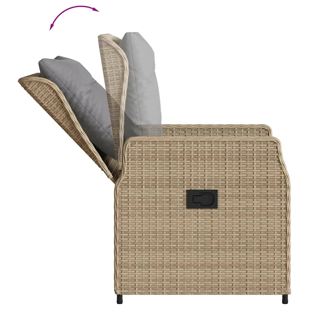 Set da Pranzo da Giardino 5 pz con Cuscini Beige in Polyrattan 3262870