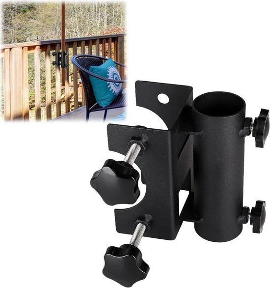 Parasole per balcone robusto - adatto per cancelli e terrazzi - 1 pezzo - nero - metallo