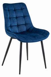 Sedia VALORA BERA - Velluto blu navy con gambe nere