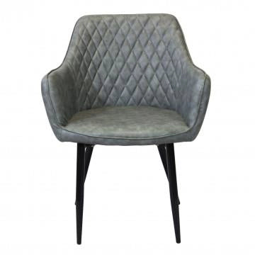 POLTRONA SIDNEY CON SCHIENALE E SEDUTA IN ECOPELLE STRUTTURA IN METALLO 56X60X87H CM OKX