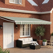 Tenda retrattile manuale con LED Verde e Bianco 4 × 3 m 3419302