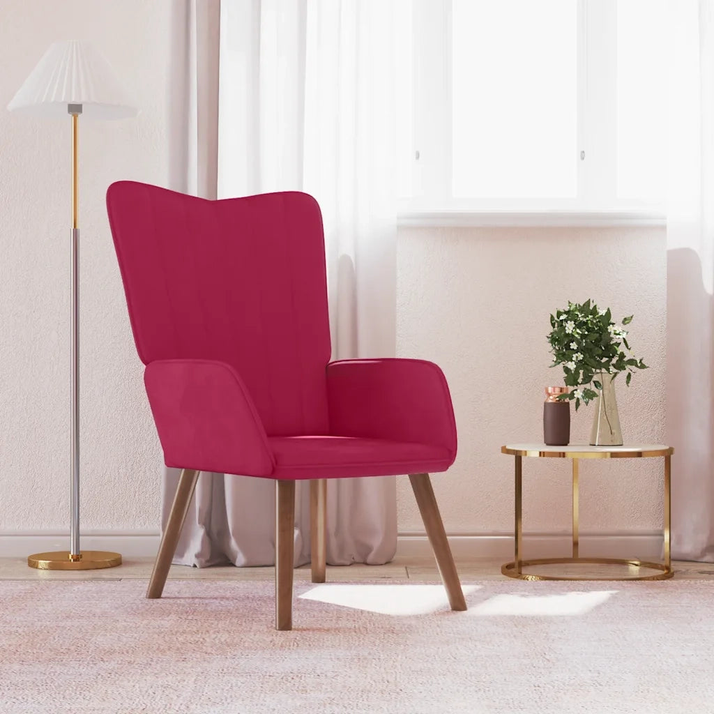 Poltrona Relax Rosso Vino in Velluto 327660