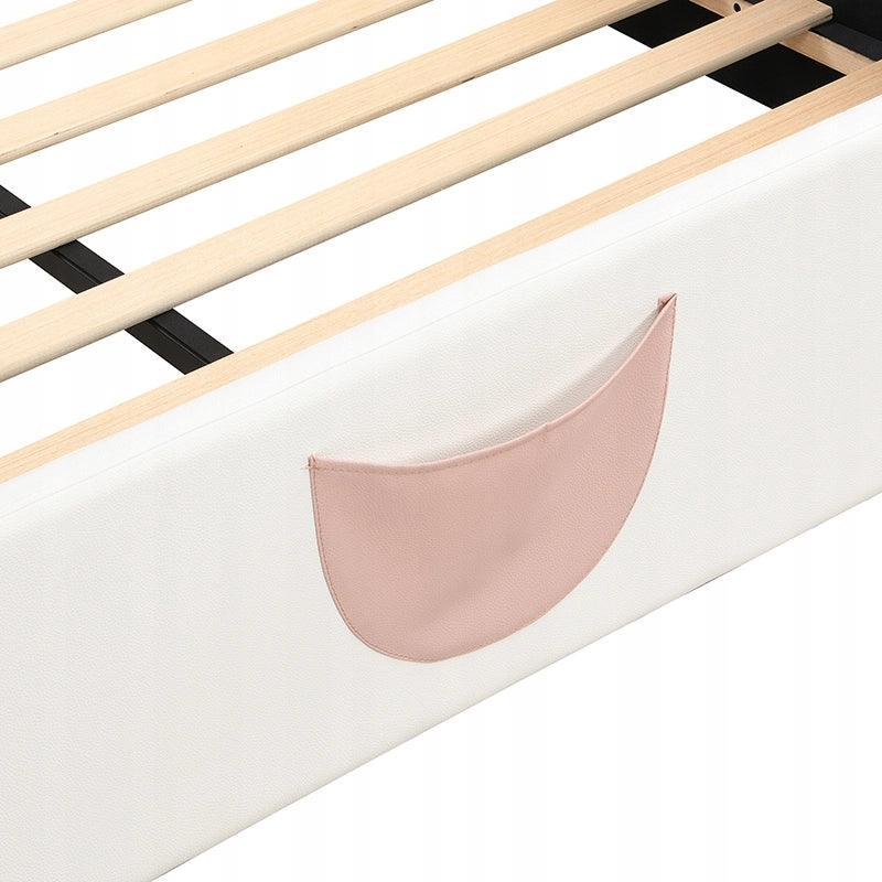 Letto per bambini 140x200 - Xylo - Rosa e bianco con LED