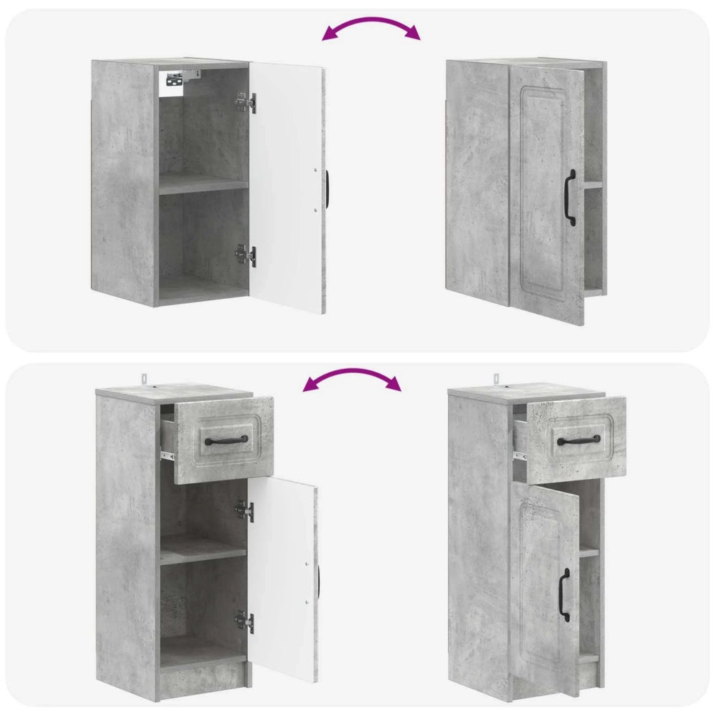 Set di Mobili da Bagno da 4 Pezzi UTRECHT Grigio Cemento 3417975
